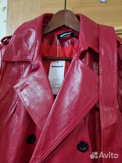 Кожаный тренч женский