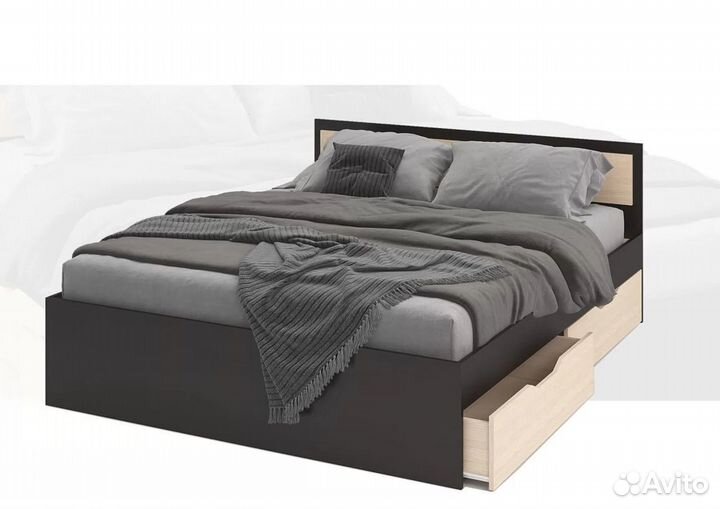 Кровать с ящиками (кровать с матрасом)