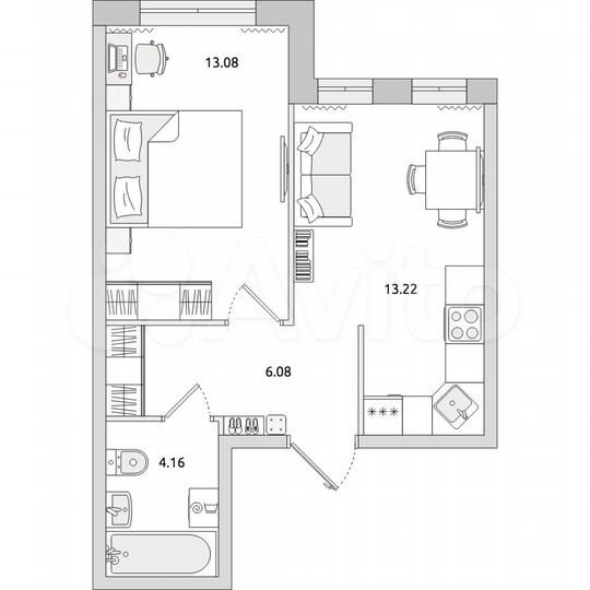 1-к. квартира, 36,5 м², 3/17 эт.
