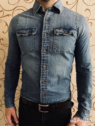 Джинсовая рубашка hollister 48-50