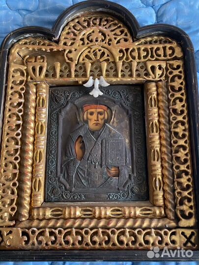 Икона Николай чудотворец 19 век