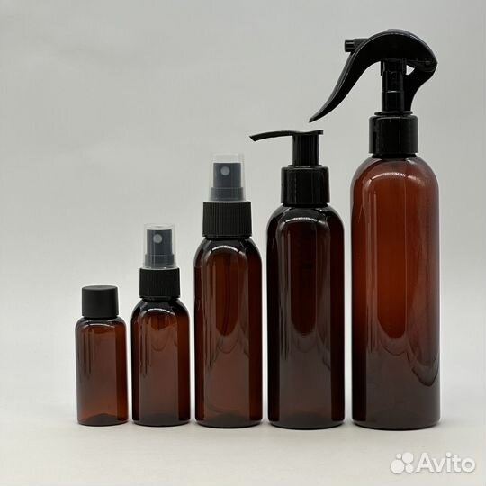 Коричневые флаконы 30 - 250 мл пэт