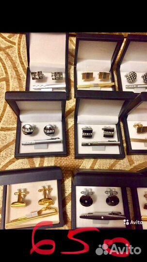 Набор заколка и запонки