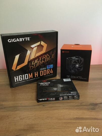 Комплект i3 12100f + H610 + 16 gb ram