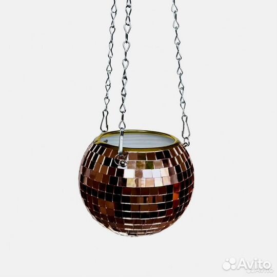 Кашпо из диско шара / кашпо из зеркальной мозаики