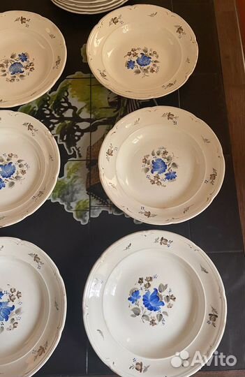 Сервиз столовый СССР 50 годы, Конаково зик 12 шт