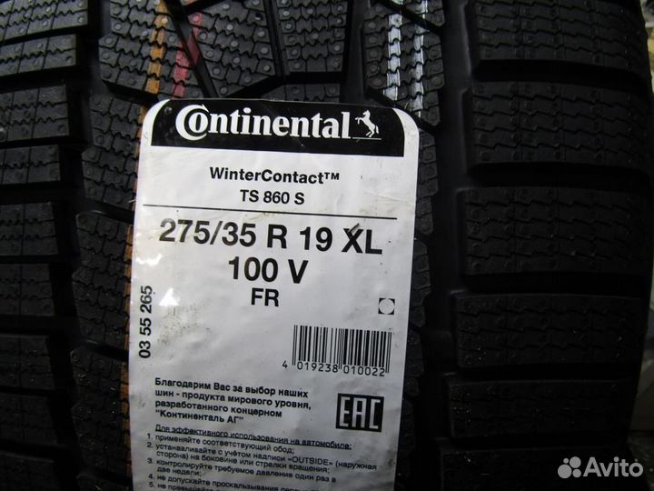 Continental WinterContact TS 860 S 245/40 R19 и 275/35 R19 100V