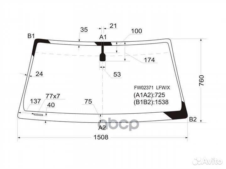 Стекло лобовое Toyota 4Runner 02-09 / Hilux Surf