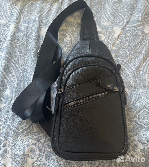 Сумка-Слинг Мужская Натуральная Кожа