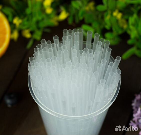Пластиковые трубочки для коктейлей, прозрачные