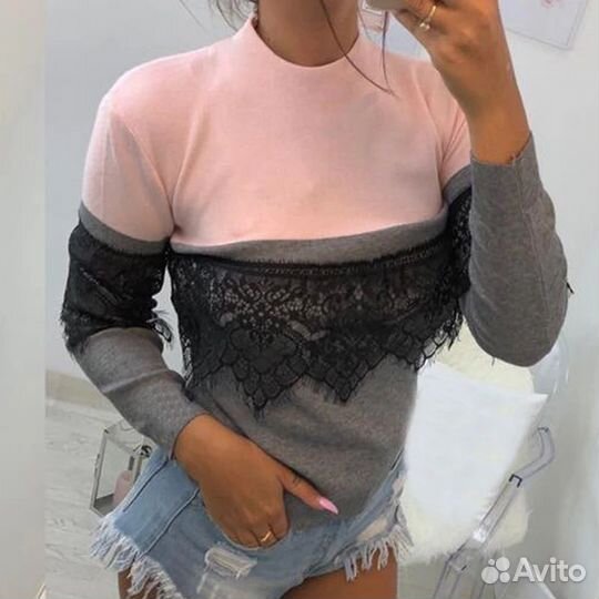 Кофта свитер пуловер кружево