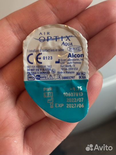 Линза контактная air optix Alcon 1 шт. - 4,75