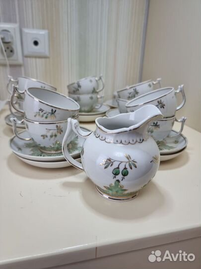 Сервиз фарфоровый Вербилки Зеленый барбарис