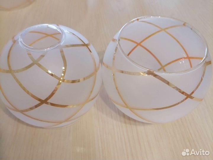 Плафоны стекло с золотом на 14 цоколь