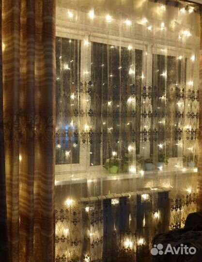 Гирлянда 3 на 2 метра теплый свет