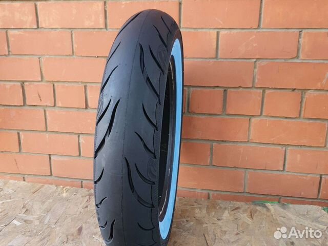 Мотошина 140 90 16 белый борт