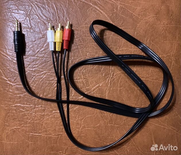 Кабель AV 3.5 Jack 3 RCA Тюльпана