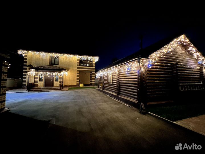 Новогоднее освещение. Установка гирлянд