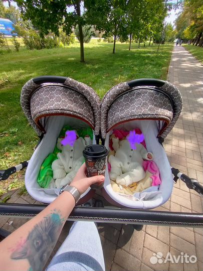 Коляска для двойни indigo duo 2 в 1