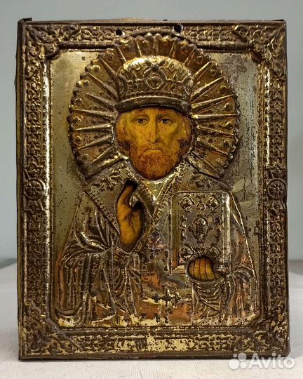 Старинная икона Николай Чудотворец