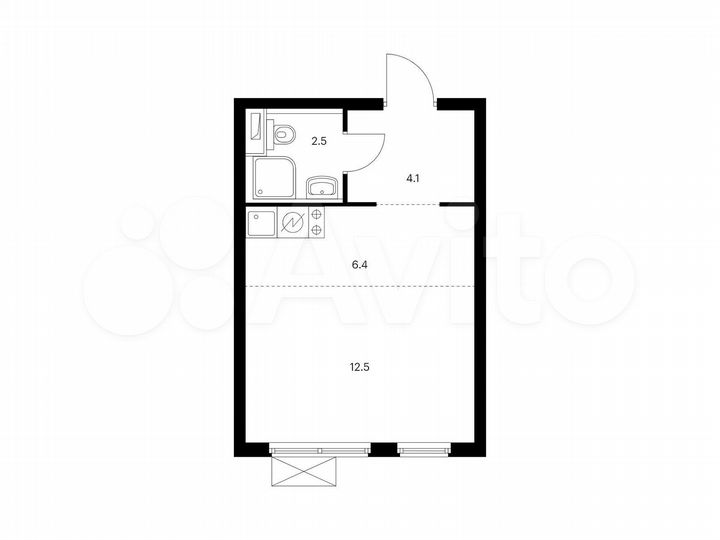 Квартира-студия, 25,5 м², 24/33 эт.