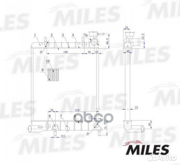 Радиатор hyundai accent 1.5/1.6 00- acrm007 Miles