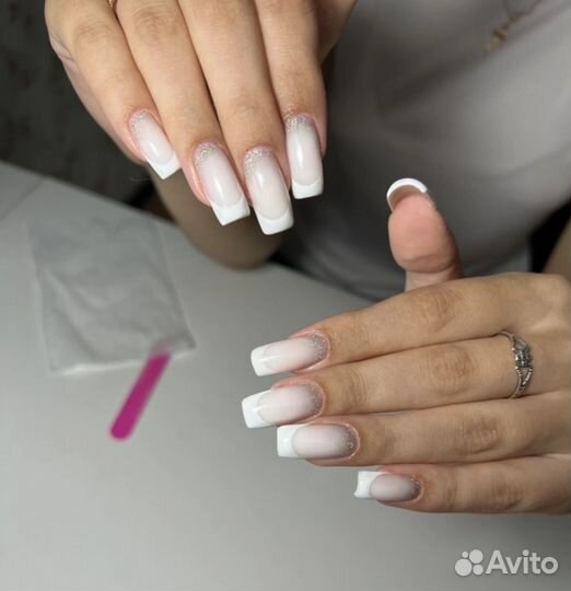 Маникюр наращивание укрепление гель-лак