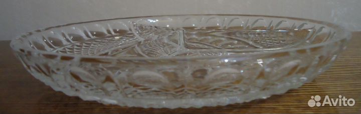 Блюдо раздел 3 части,для ассорти,хрусталь,диам20см