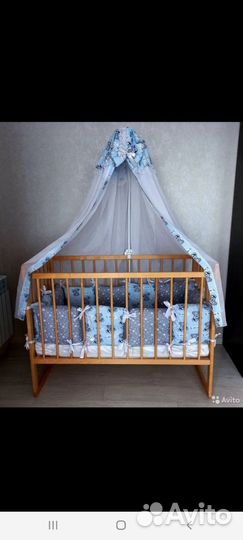 Балдахин с бортиками в детскую кроватку
