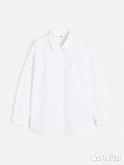 Белая хлопковая рубашка на девочку. Новая. N&M