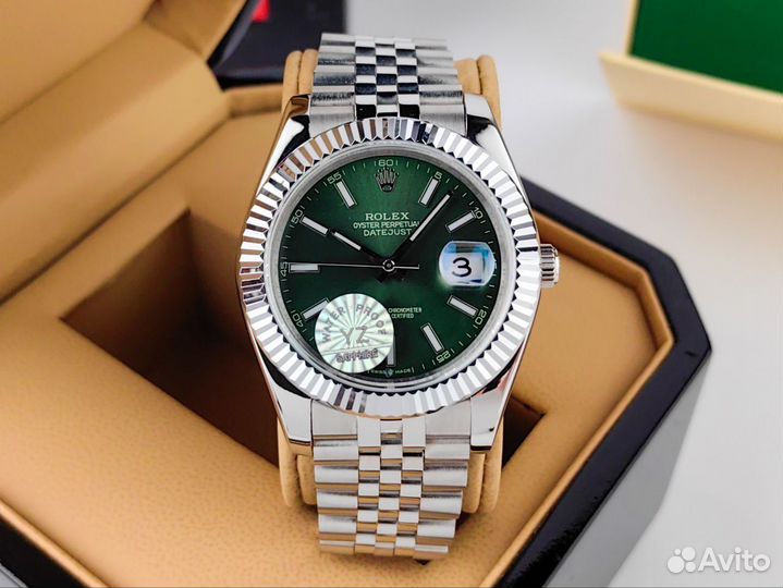 Часы мужские Rolex date just зелёные