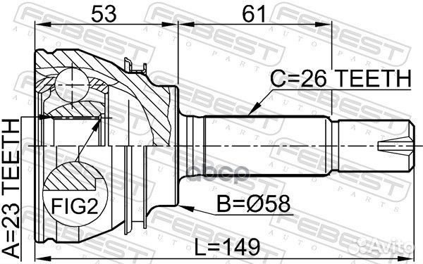 ШРУС наружный к-кт Toyota Corolla (E12) 02-07