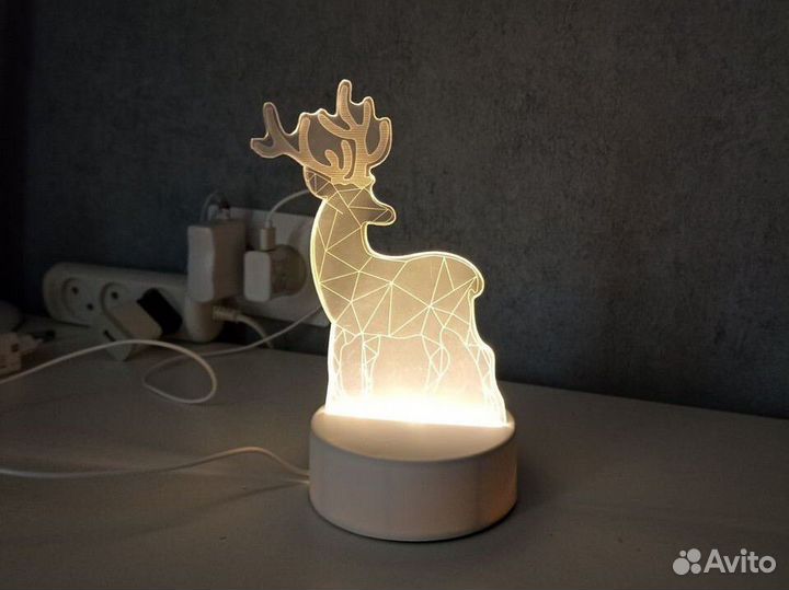 Декоративный светильник лось, 19 см