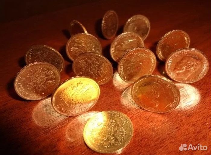 Золото15,10,5руб Николай2 золото монета