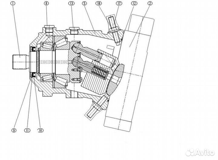 Блок цилиндров для Bosch Rexroth A6VM107 (63)