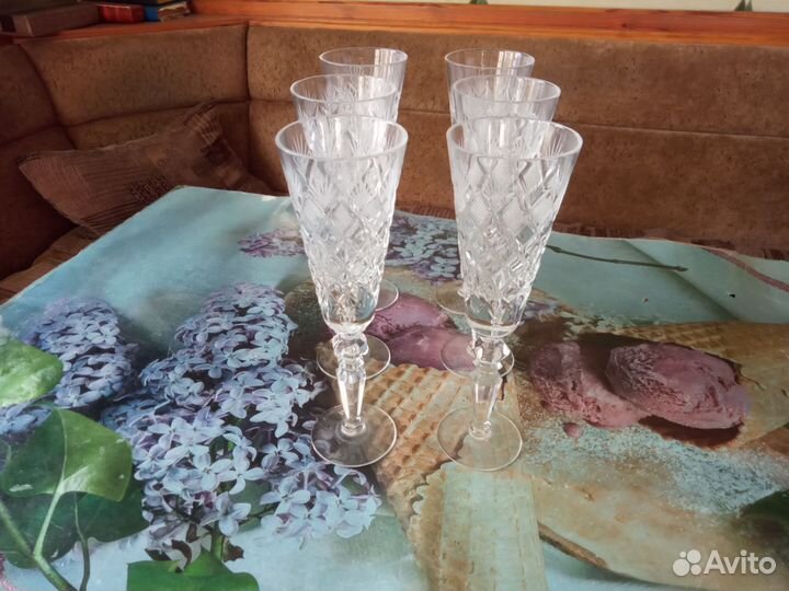 Фужеры хрустальные высокие СССР, Гусь хр. 