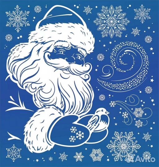 Новогодние наклейки на окна