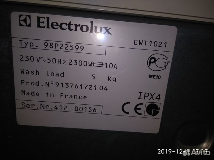 Стиральная машина Electrolux ewt1021