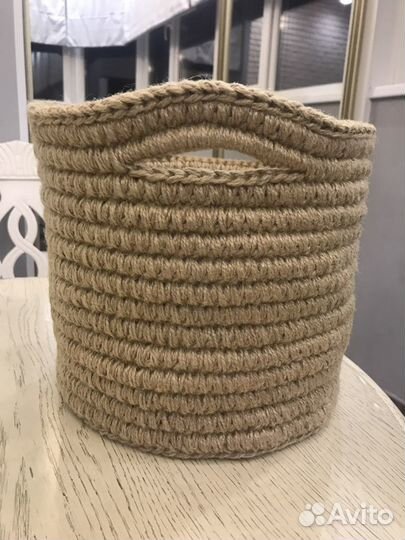 Декоративная корзина из джута