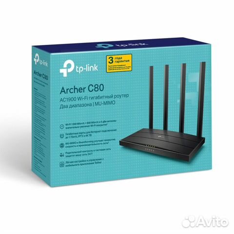 Wi-Fi роутер TP-link Archer C80, черный объявление продам