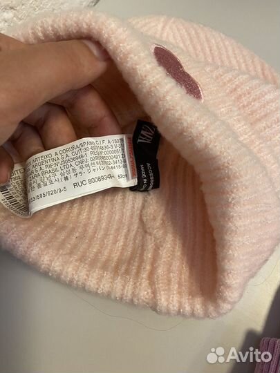 Шапки zara на девочку 3-5 лет
