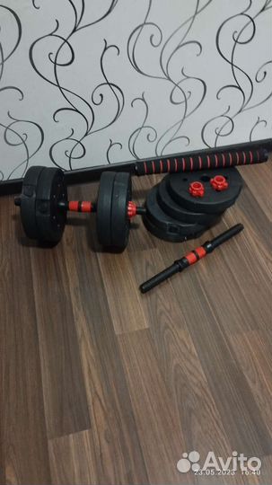Штанга с блинами гантели