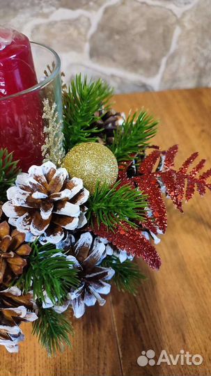 Новогодняя композиция со свечой