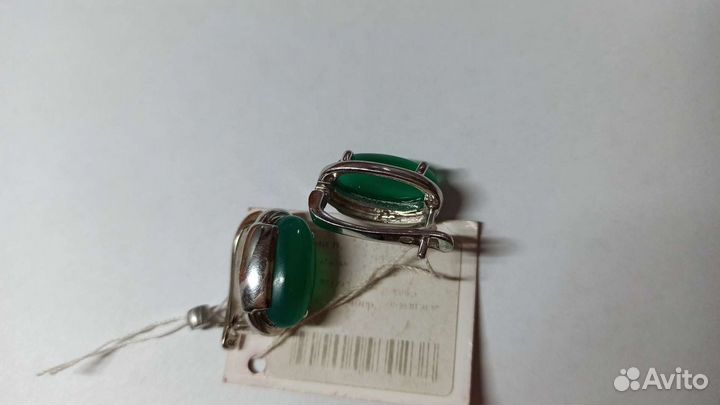 Серебряные серьги с агатом