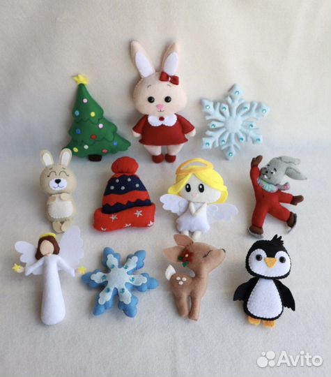 Елочные игрушки из фетра