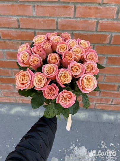 Купить шикарный букет для девушки 25 роз 70см