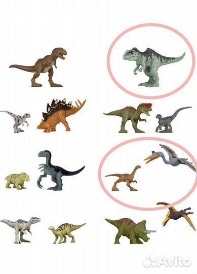 Динозавры разные Jurassic world Mattel