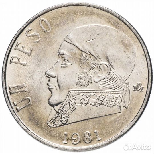 1 песо Мексика 1981 год