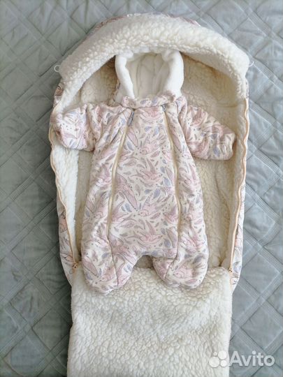 Зимний конверт в коляску на овчине