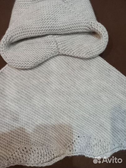 Зимний комплект шапка ушанка и косынка